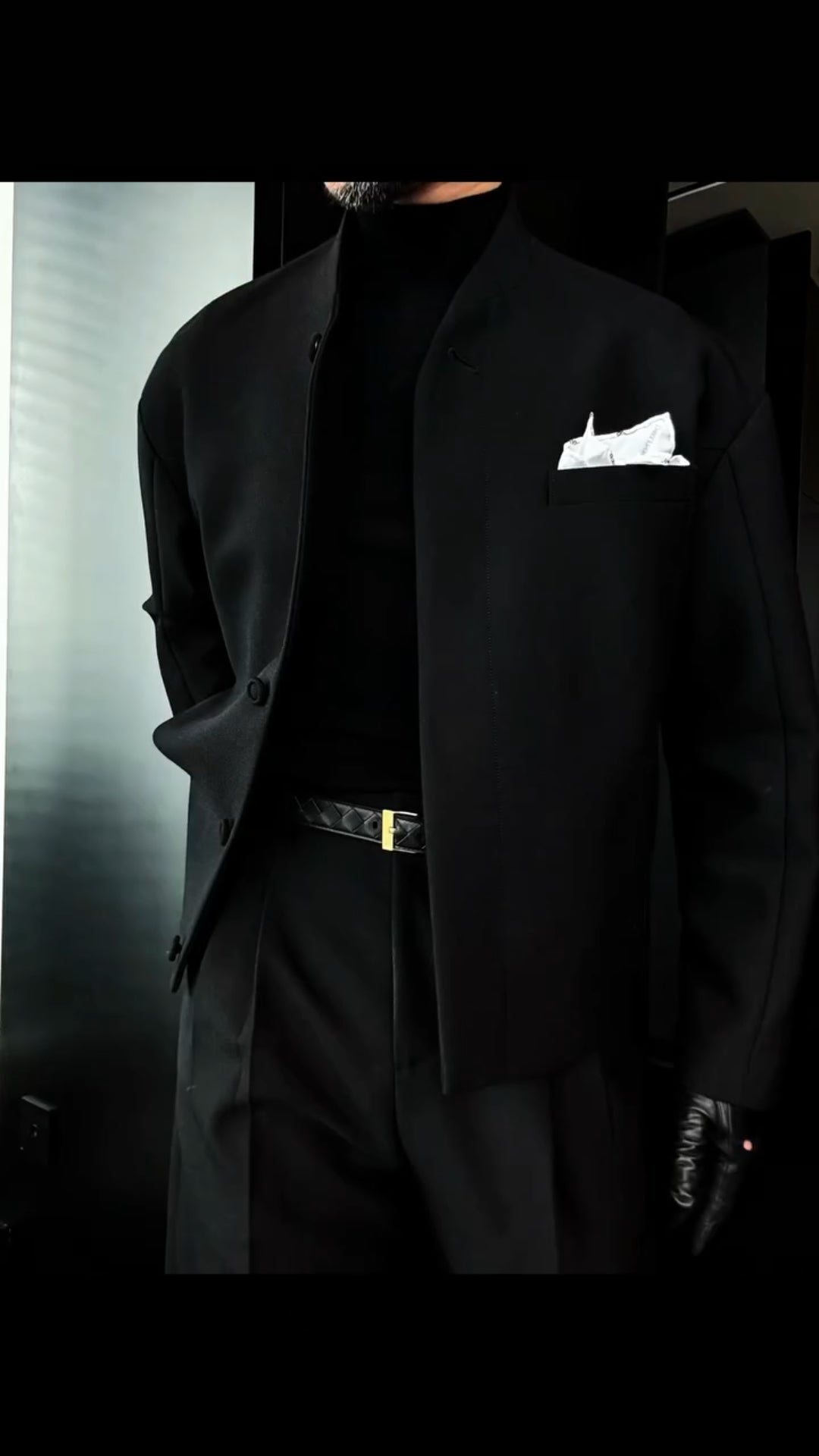 Stand collar casual jacket + trousers two-piece set(2)