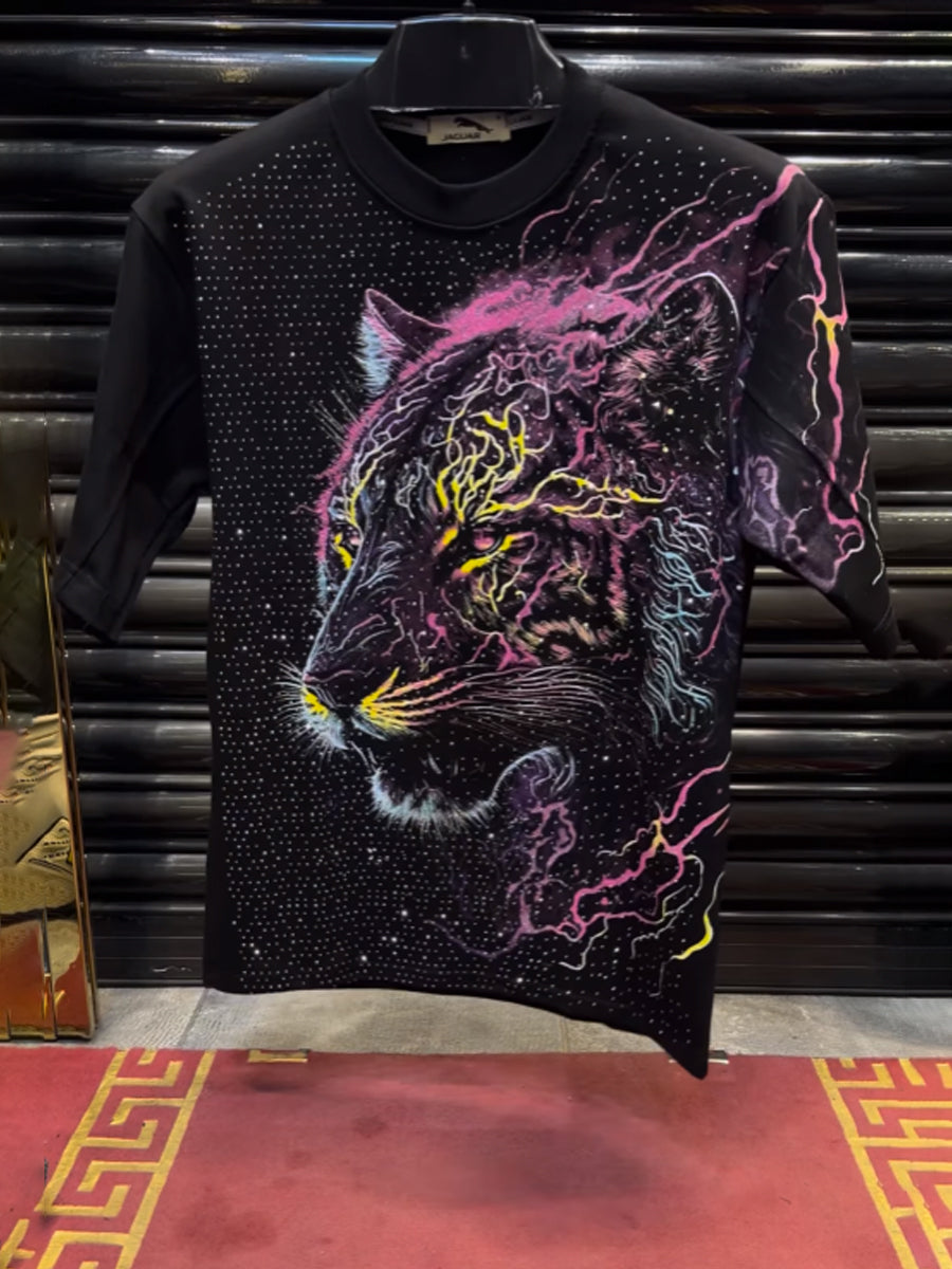 Men's Short-sleeved Rhinestone Sparkle T-shirt