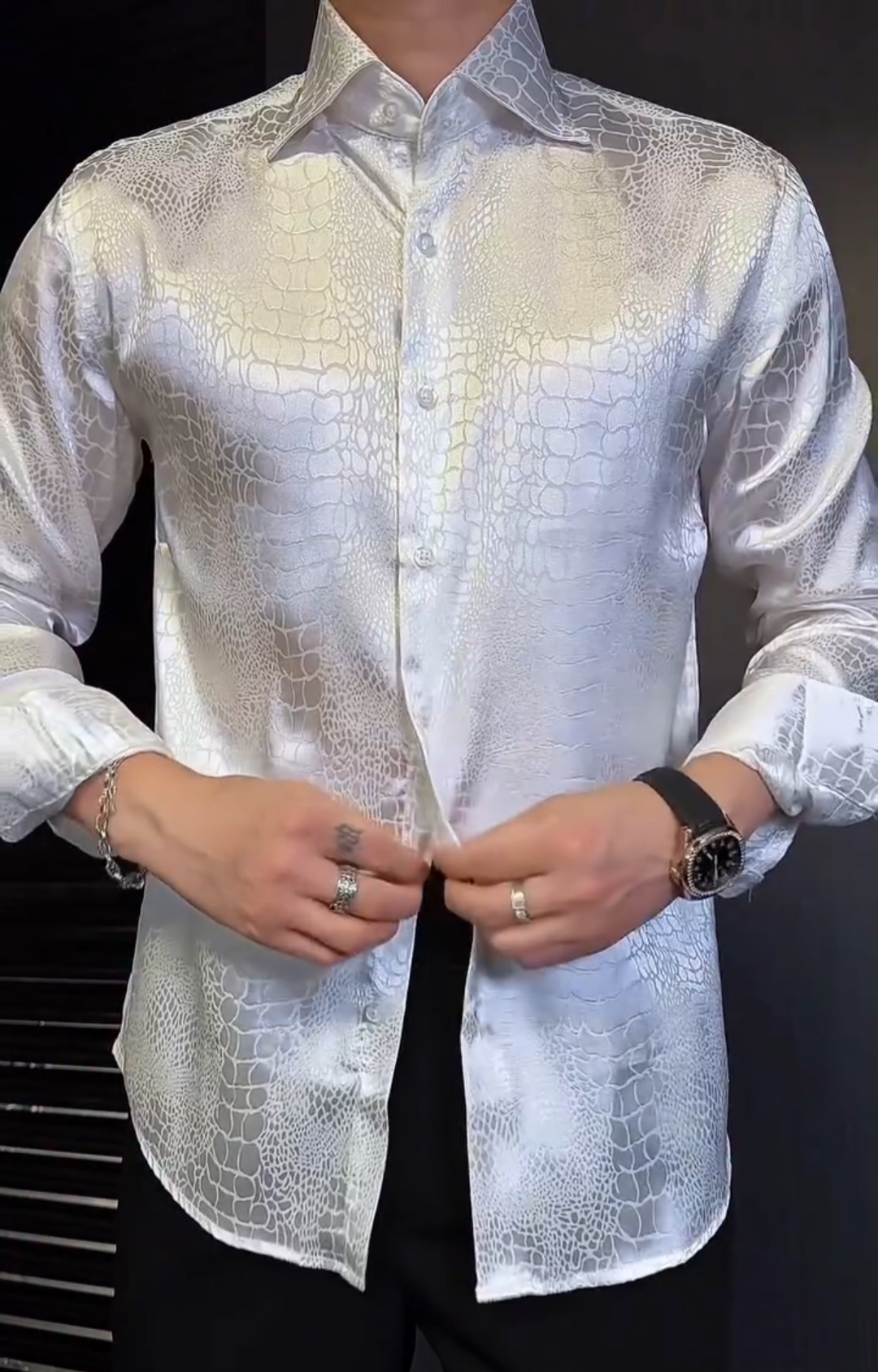 Men's crocodile print shirt