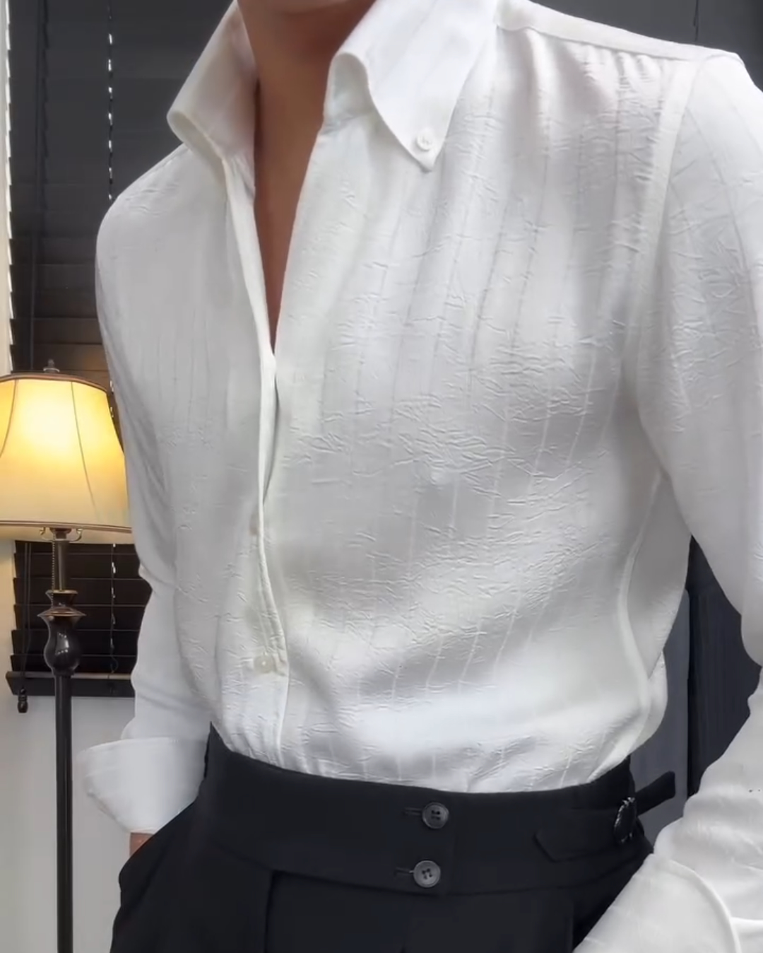 Wrinkle-resistant, non-iron long-sleeved shirt