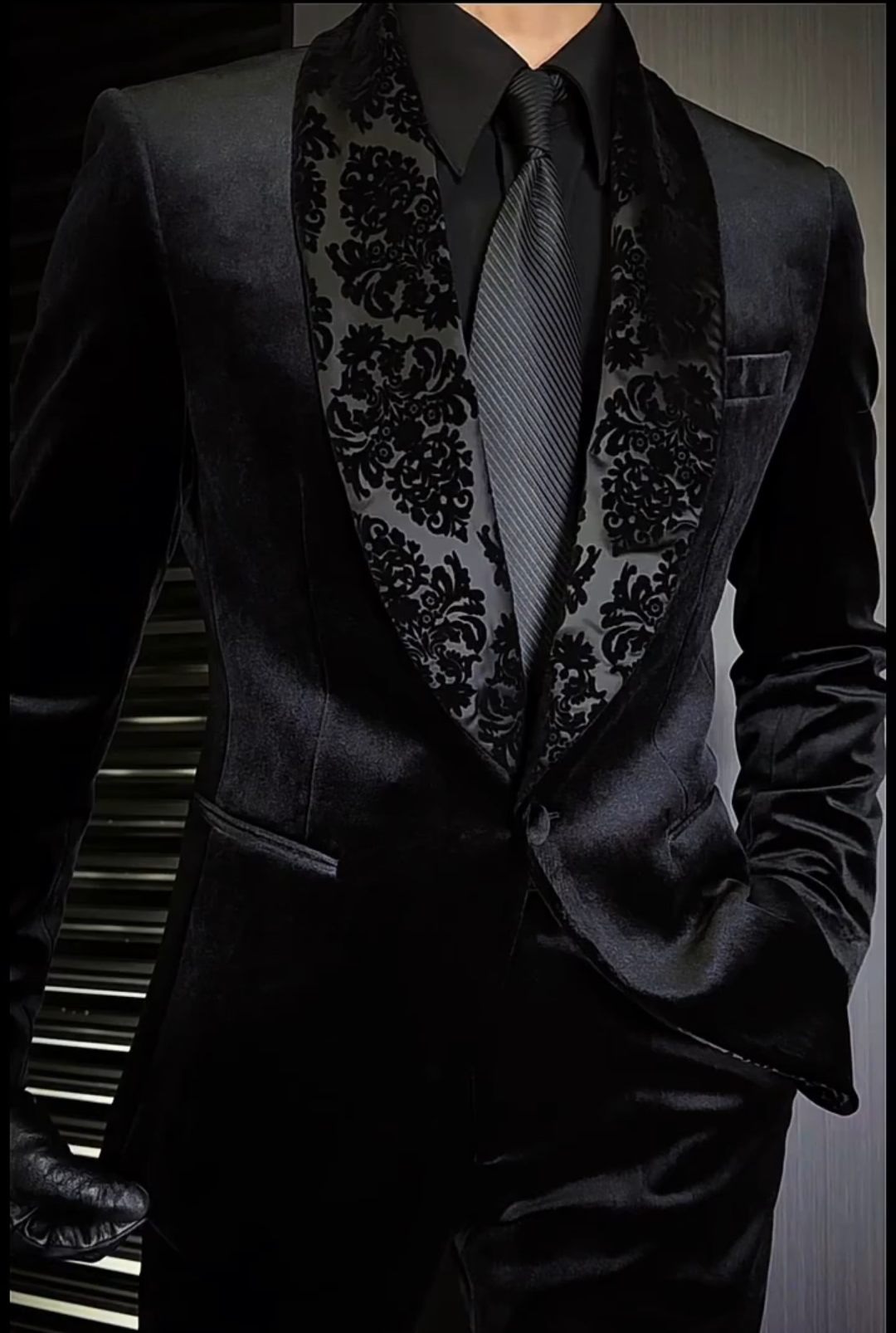 Velvet casual suit jacket