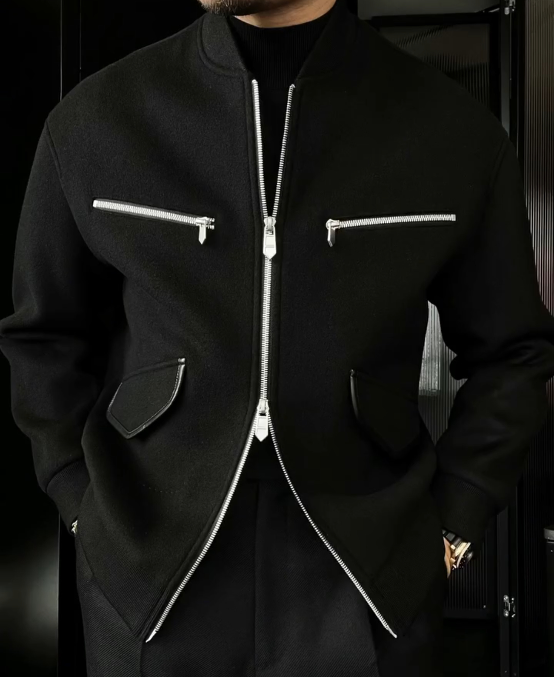 Wool baseball jacket