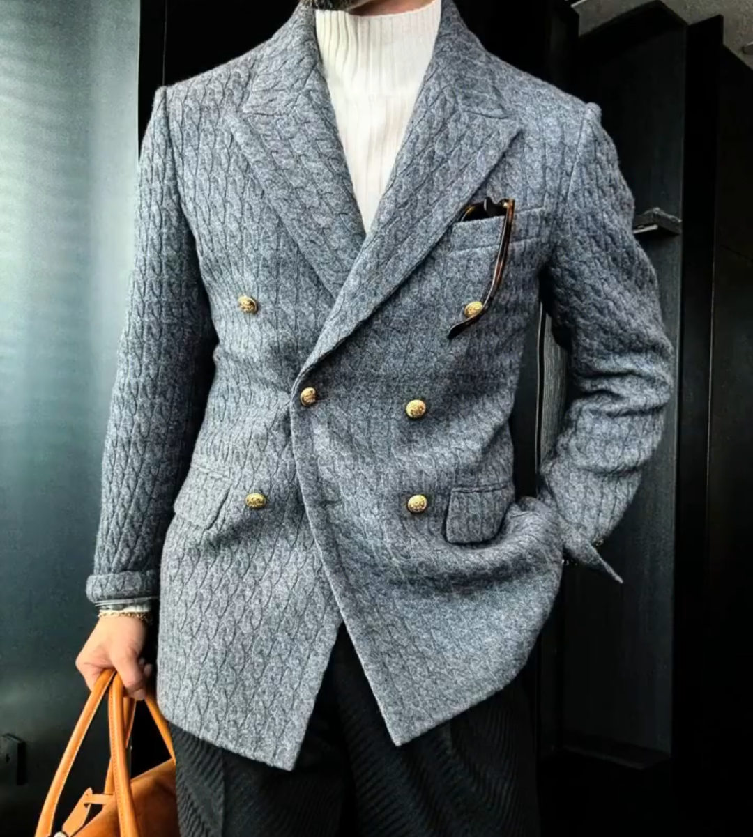 Lapel wool jacket