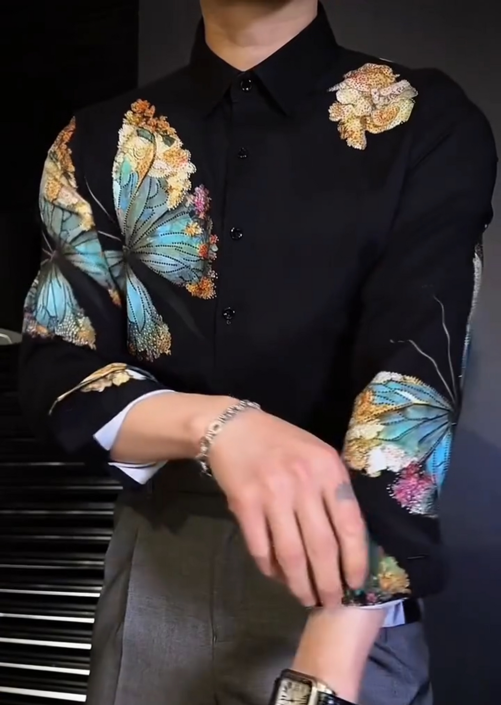 Butterfly print shirt