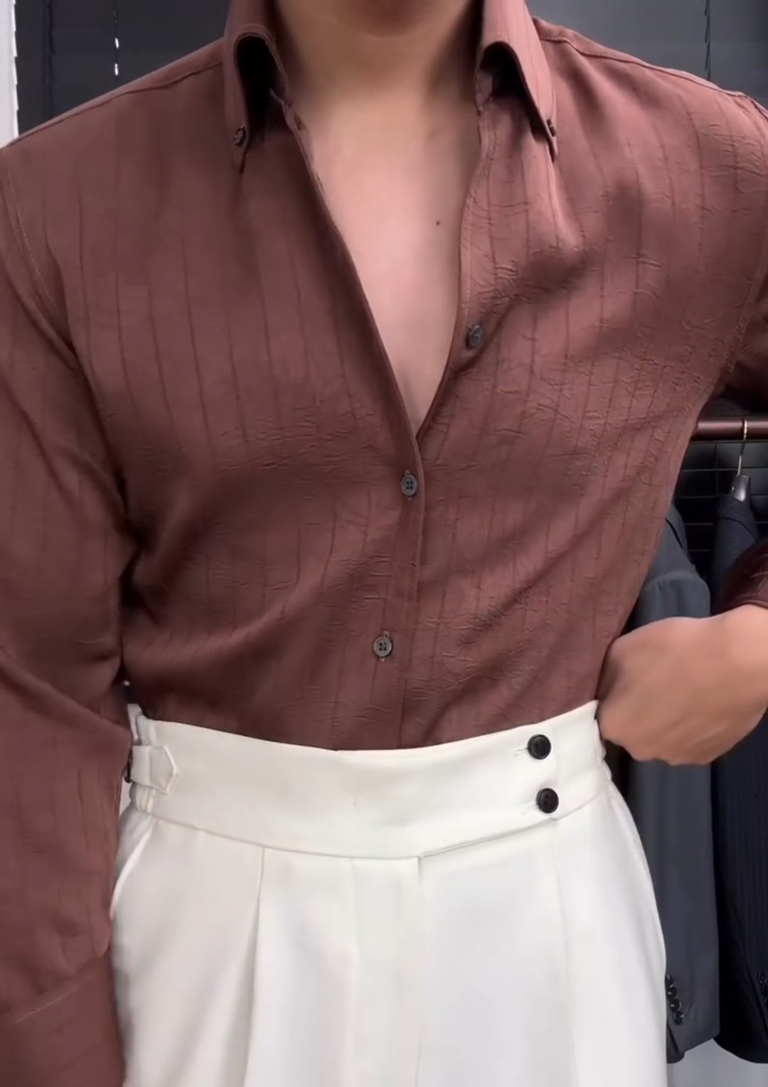 Wrinkle-resistant, non-iron long-sleeved shirt