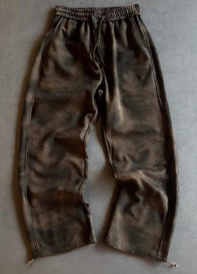 Straight-leg loose drawstring casual pants