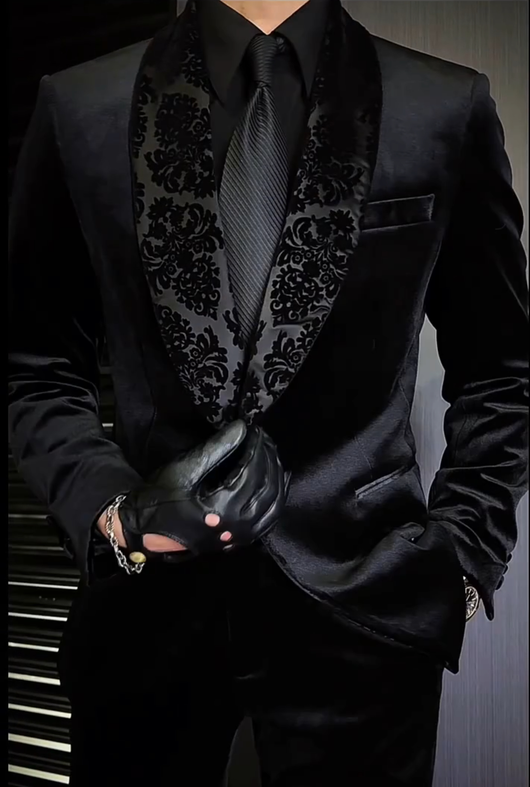 Velvet casual suit jacket