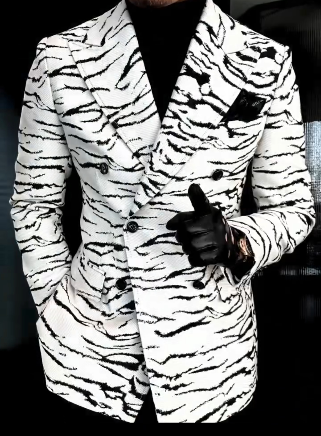 Zebra-print suit jacket