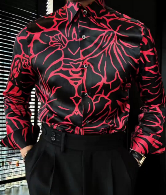 Mulberry silk jacquard shirt