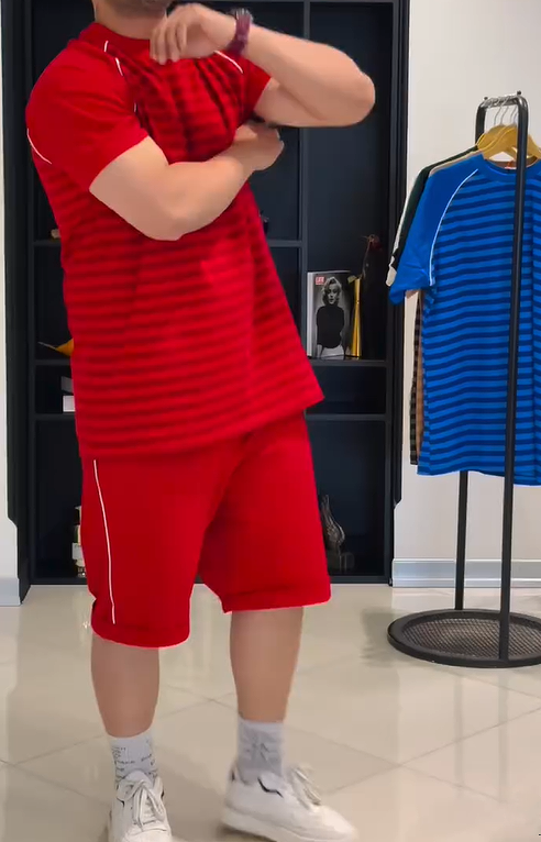 Men's Comfy Elastic Striped 2pc Set