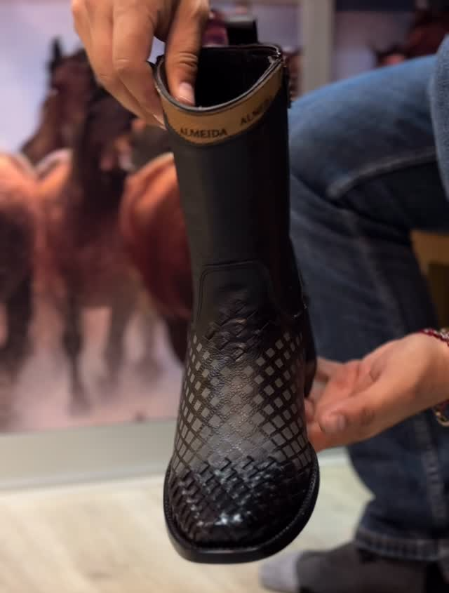 Premium deerskin cowboy boots