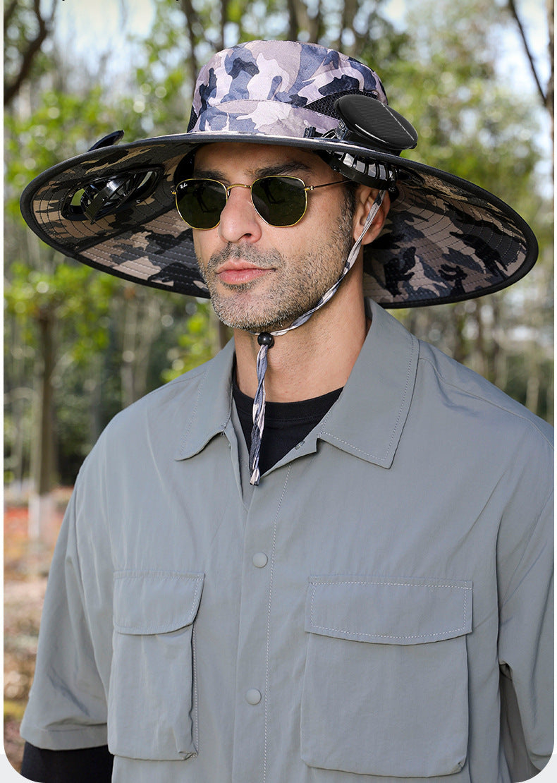 Fishing Protective Sunscreen Fan Sun Hat