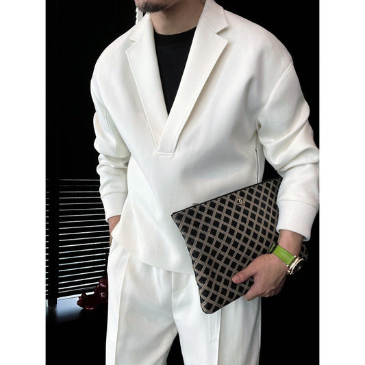 Two-piece suit with double side zippers