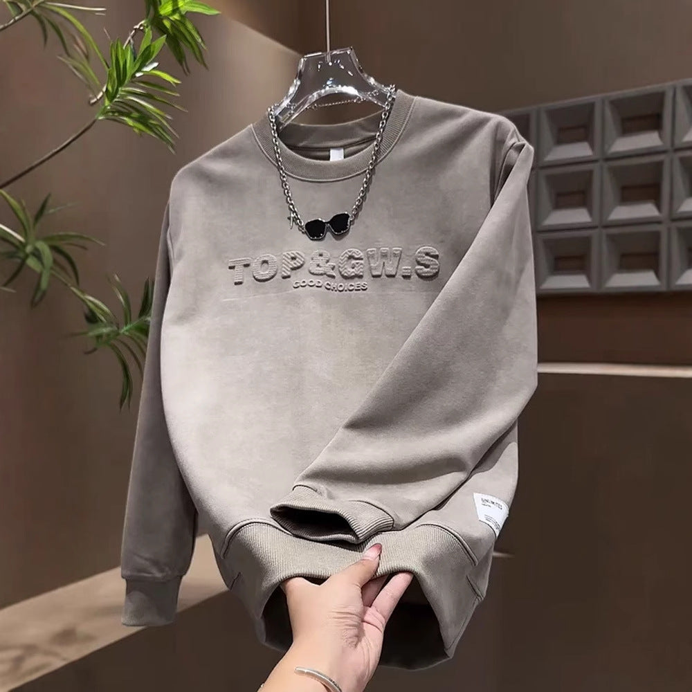 Letter-dyed casual fashion sweatshirt