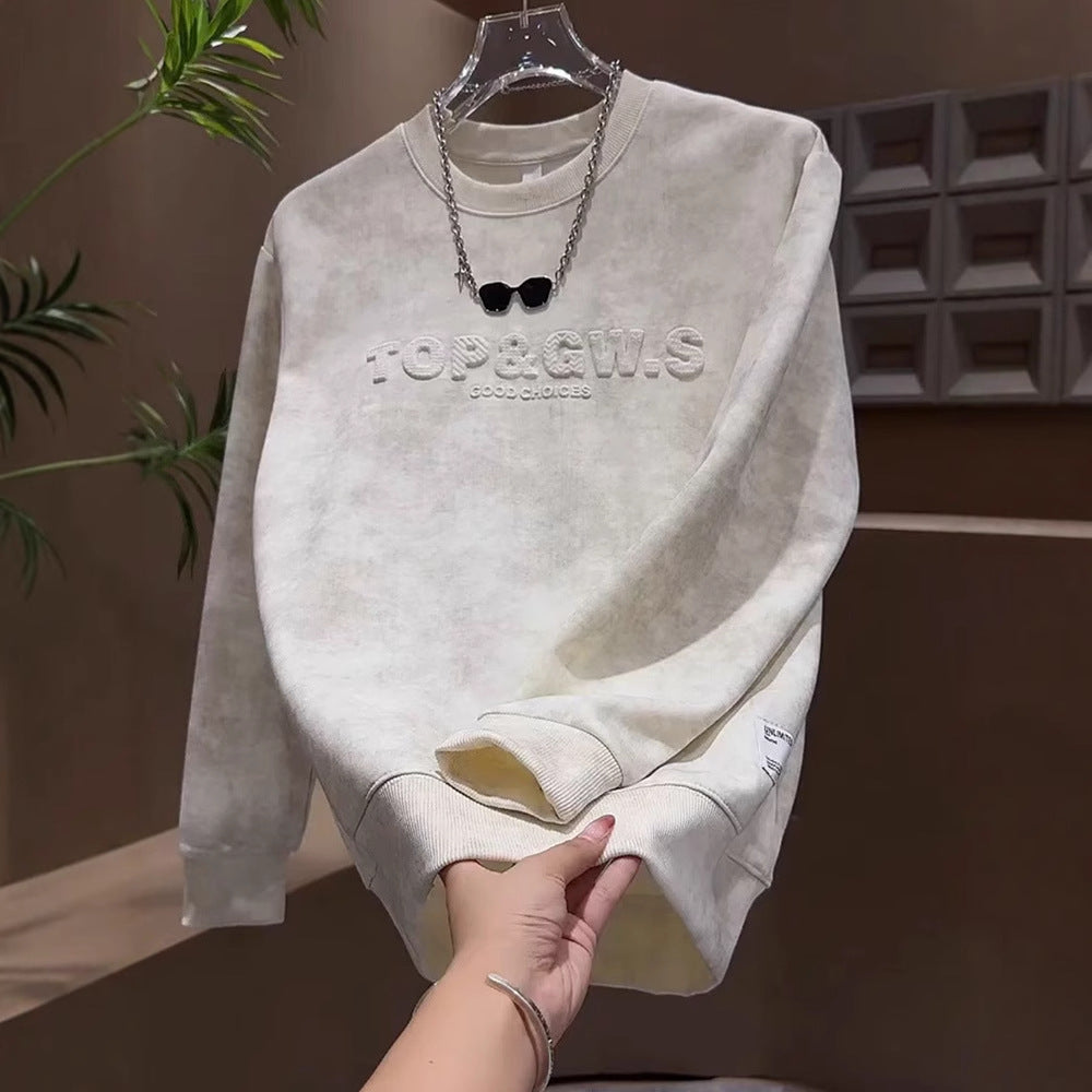 Letter-dyed casual fashion sweatshirt