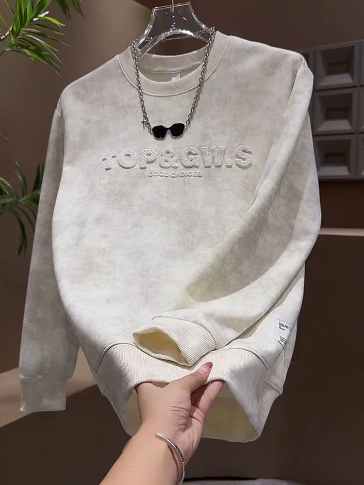 Letter-dyed casual fashion sweatshirt