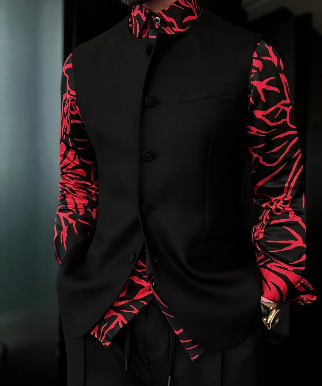Mulberry silk jacquard shirt