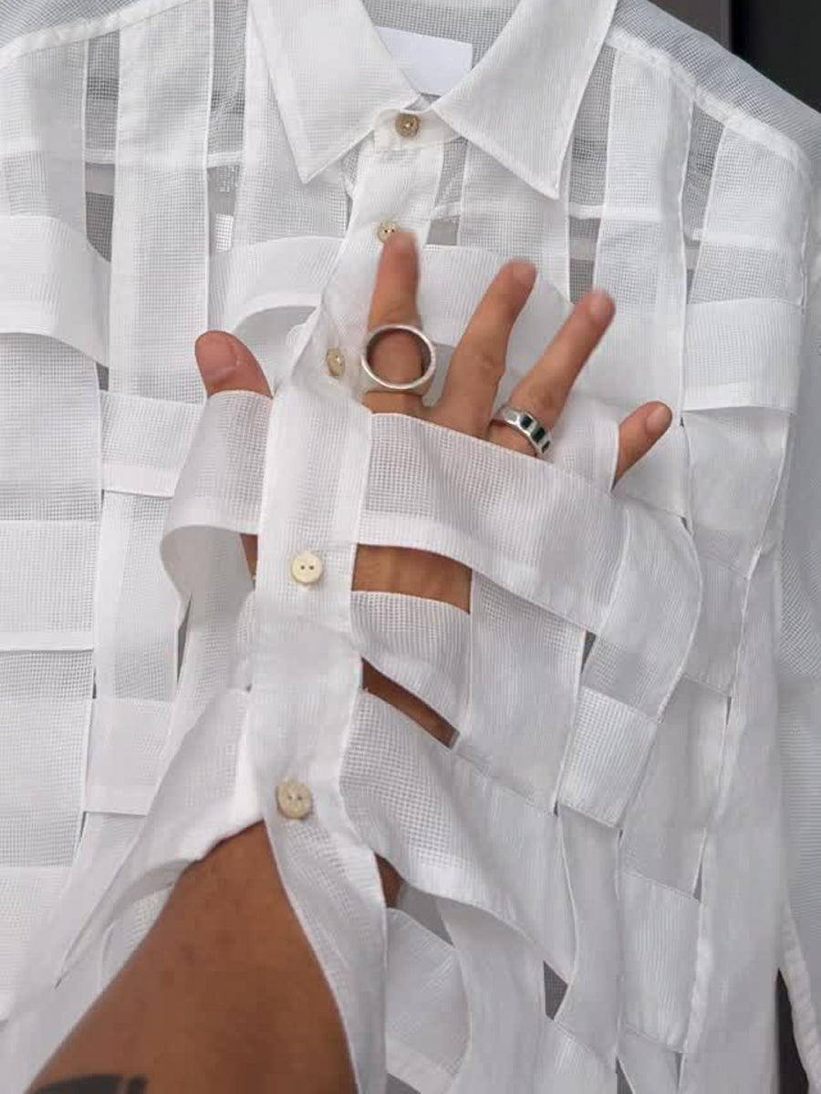 Men's Woven Cut-out Shirt