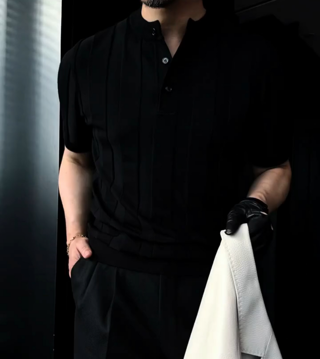 Vertical striped knitted T-shirt