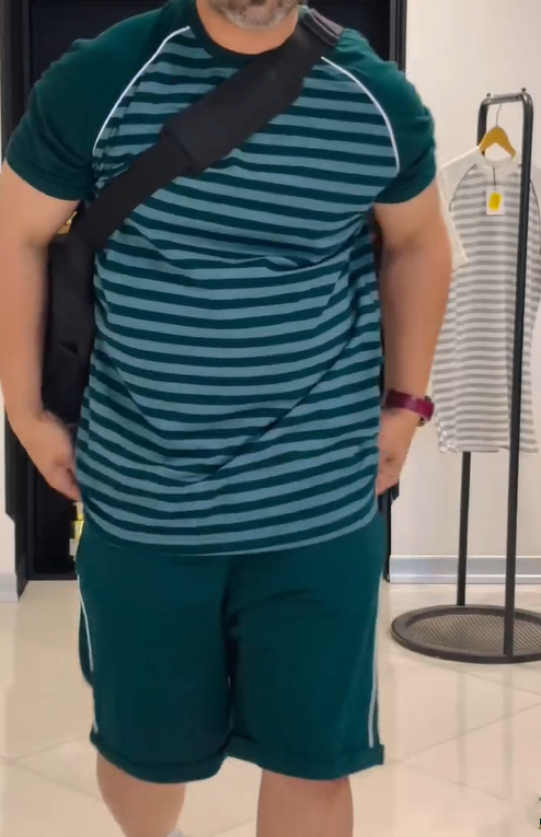 Men's Comfy Elastic Striped 2pc Set