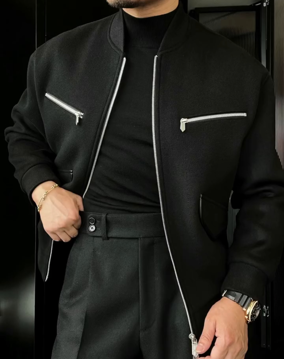 Wool baseball jacket