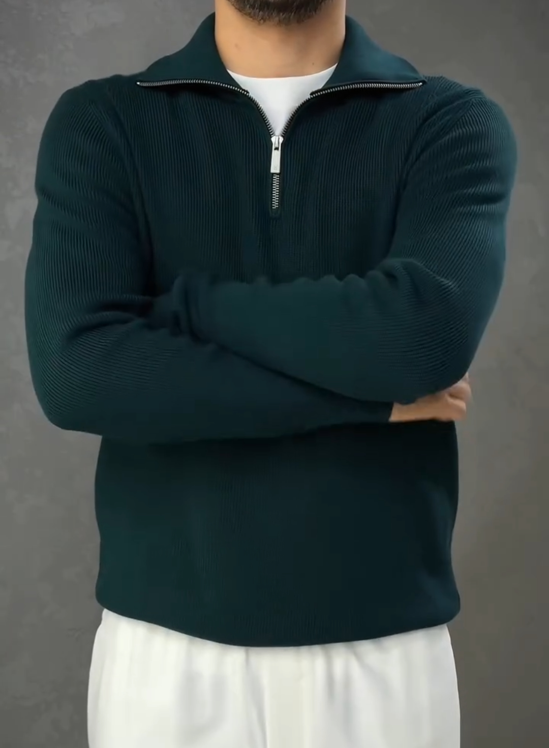 Thickened half-high zipper sweater