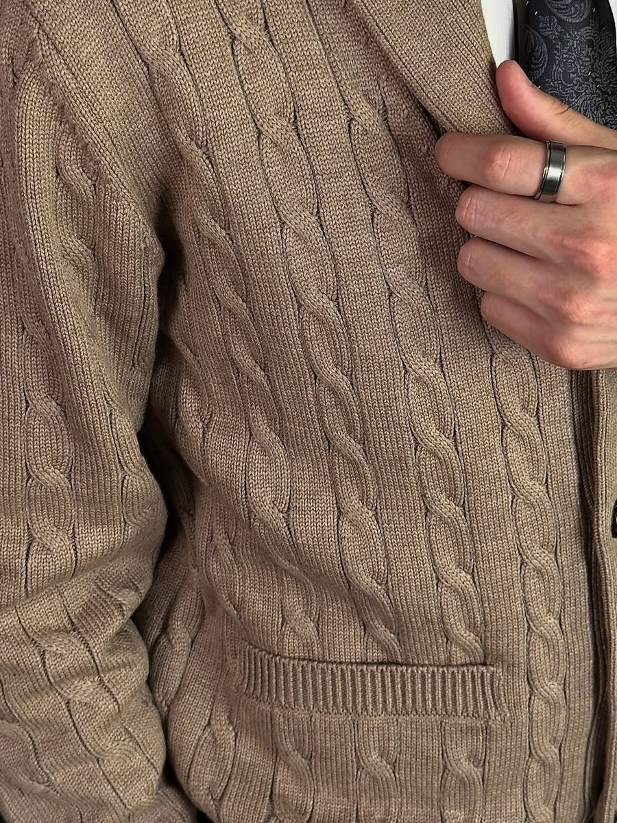 Men's Knitted Casual Thick Sweater Cardigan