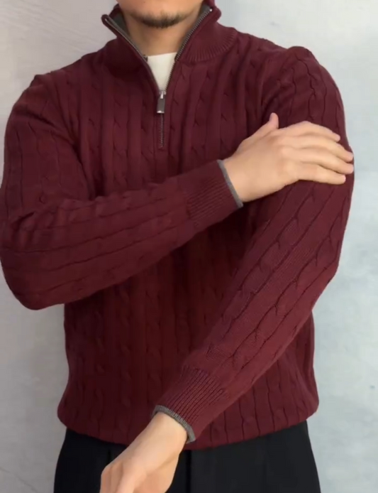 Stand-up collar knitwear