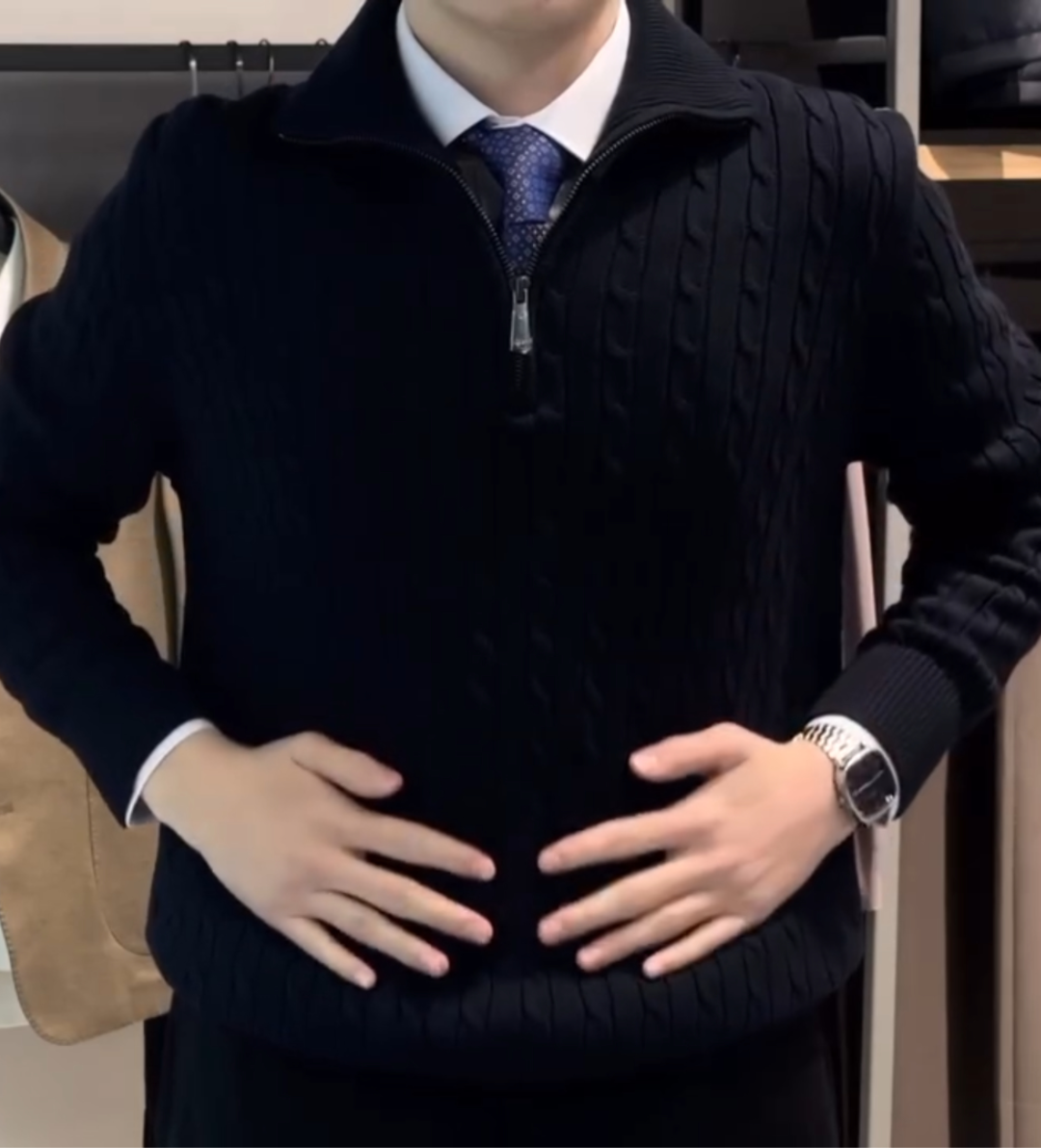 Half-zip knit sweater