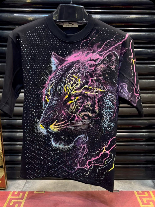 Men's Short-sleeved Rhinestone Sparkle T-shirt