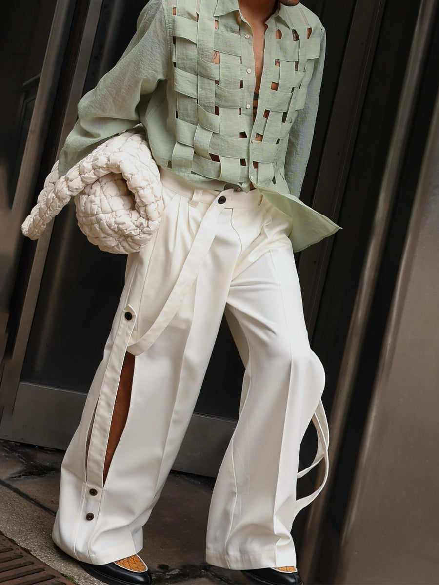 Men's Woven Cut-out Shirt