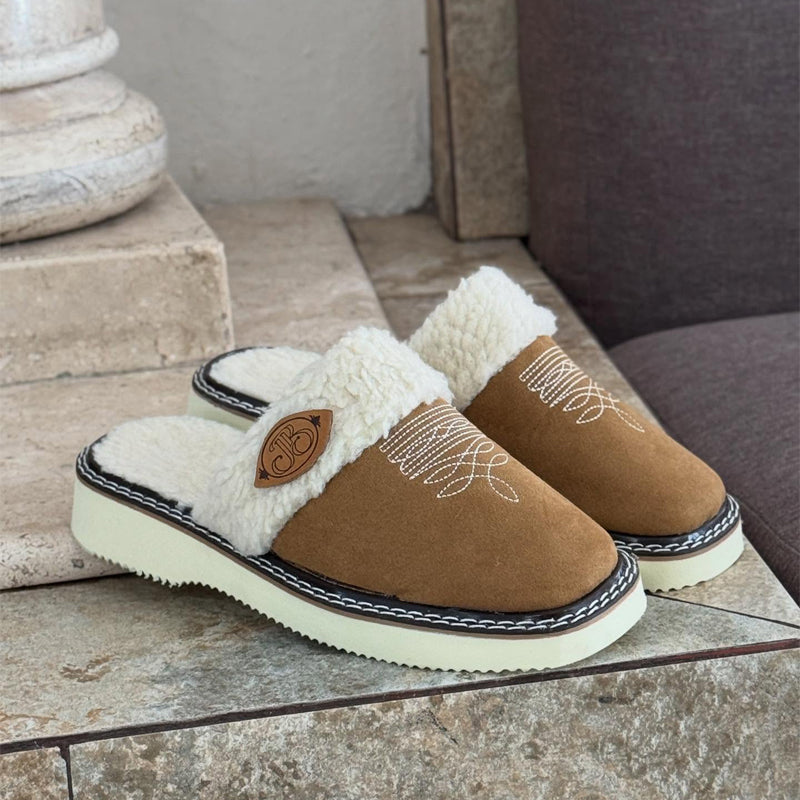 Lambswool Flat Slippers