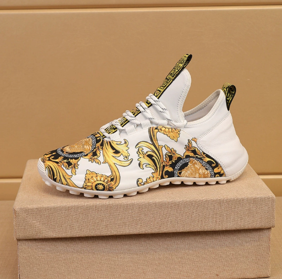 Trendy and fashionable printed thick-soled men's shoes