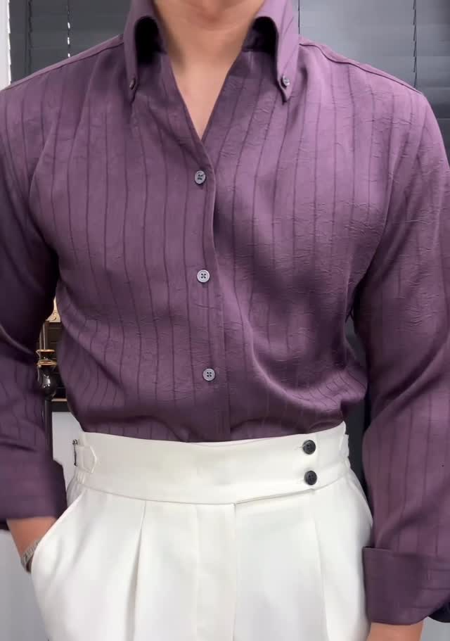 Wrinkle-resistant, non-iron long-sleeved shirt