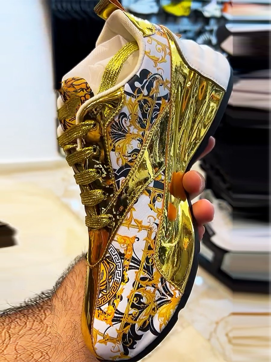 Trendy printed thick-soled dad shoes