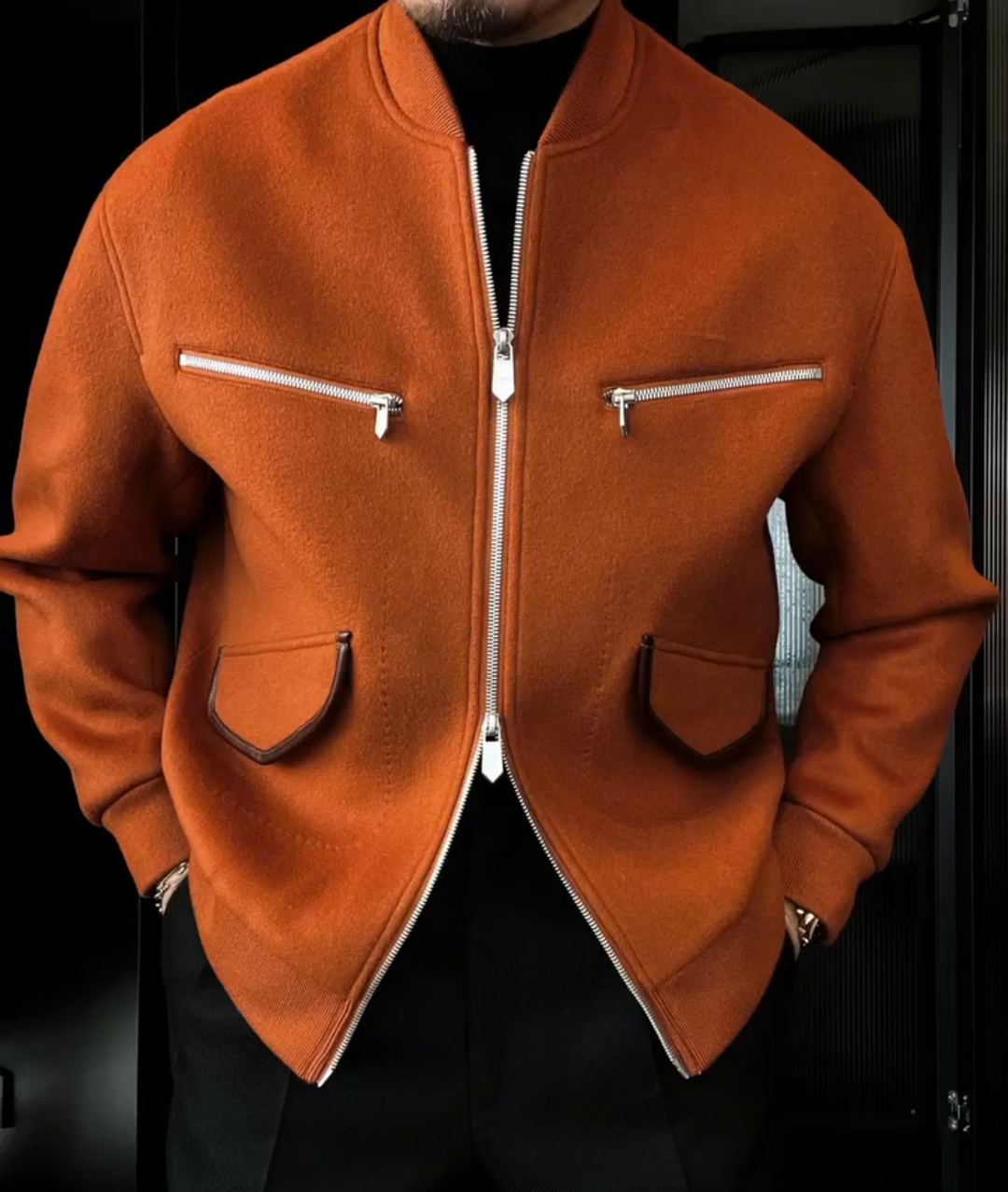 Wool baseball jacket