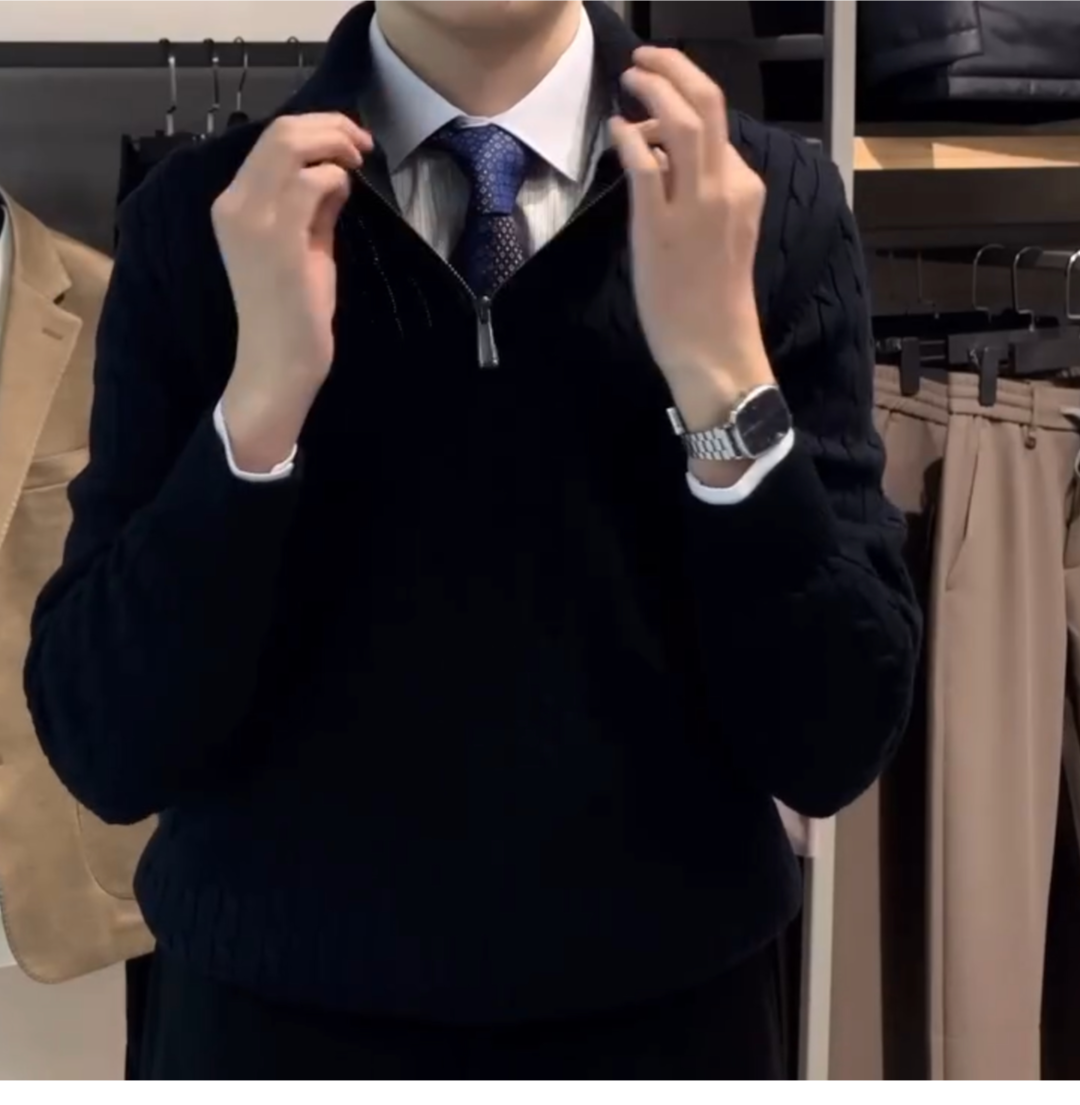 Half-zip knit sweater