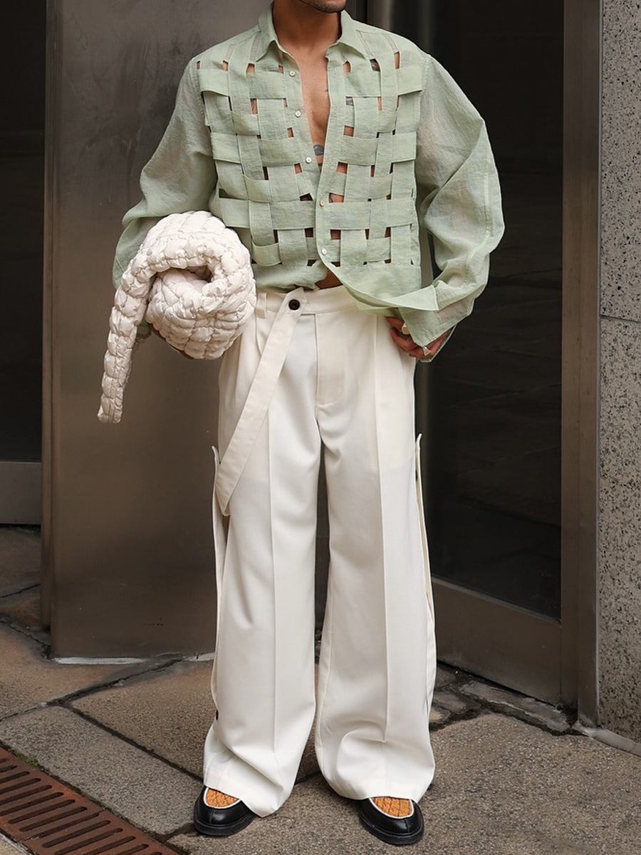 Men's Woven Cut-out Shirt