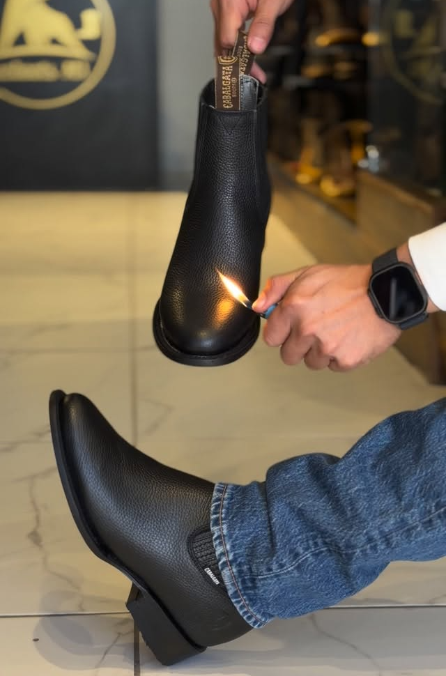Classic Black Leather Chelsea Boots