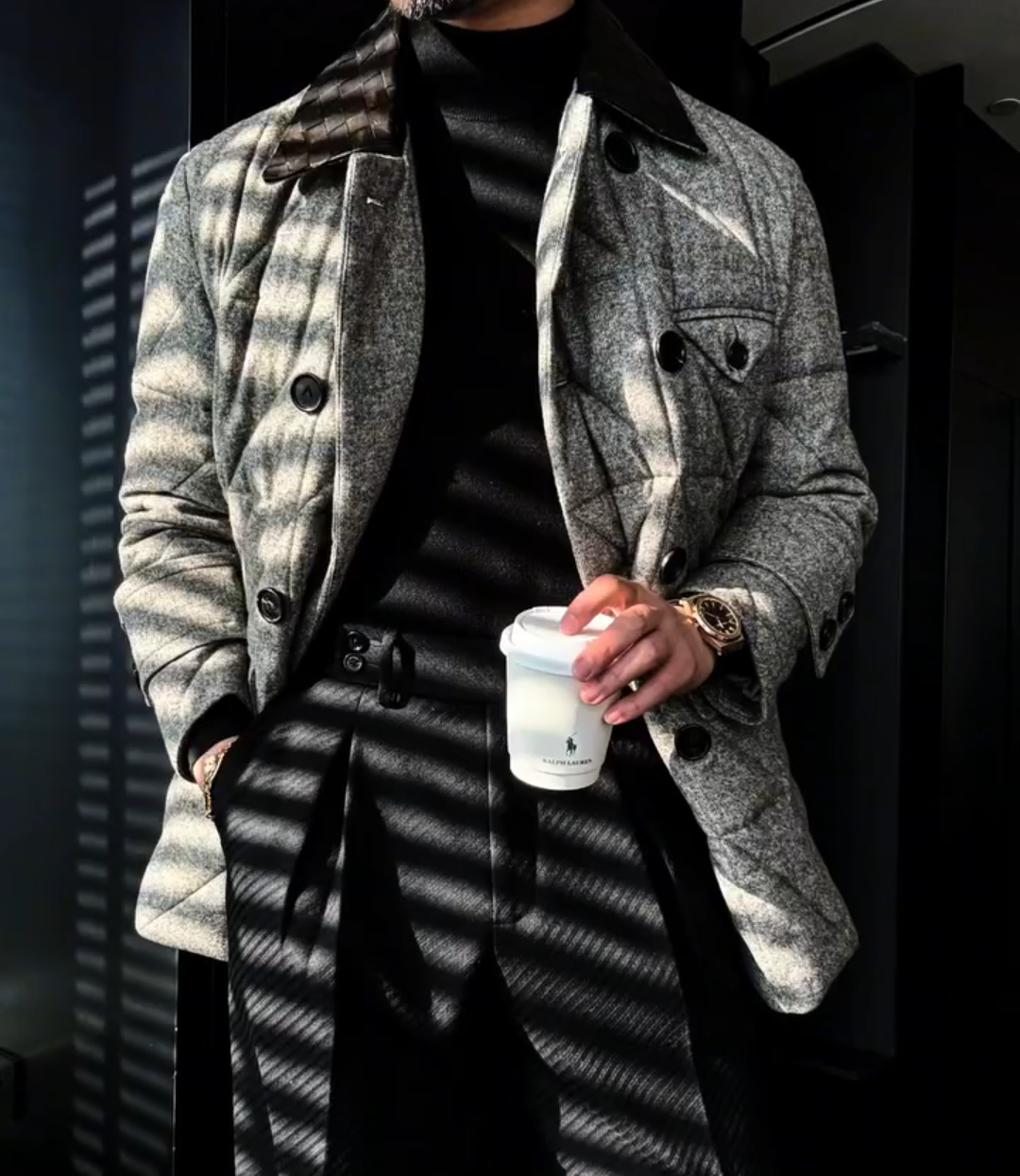 Double-breasted cotton coat