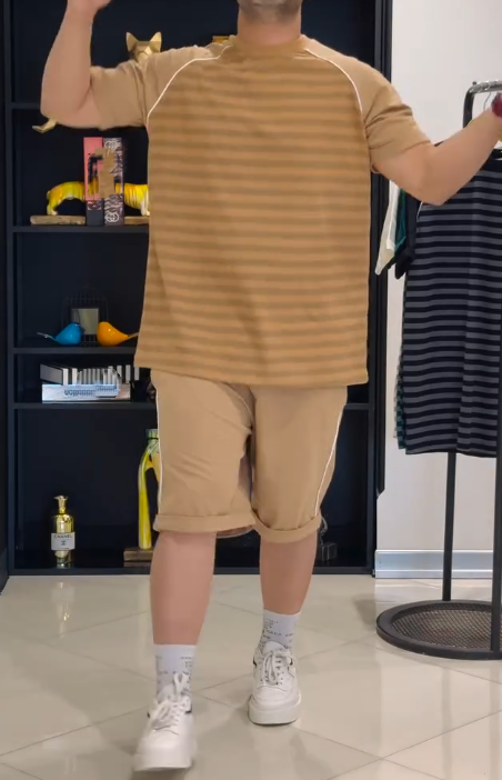 Men's Comfy Elastic Striped 2pc Set