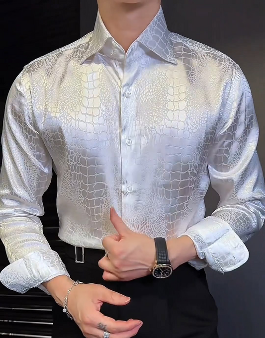 Men's crocodile print shirt