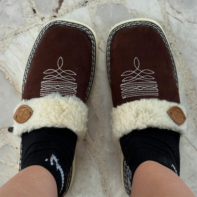 Lambswool Flat Slippers