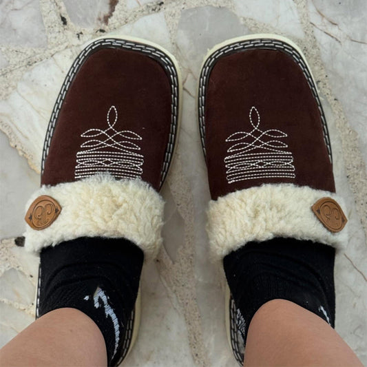 Lambswool Flat Slippers