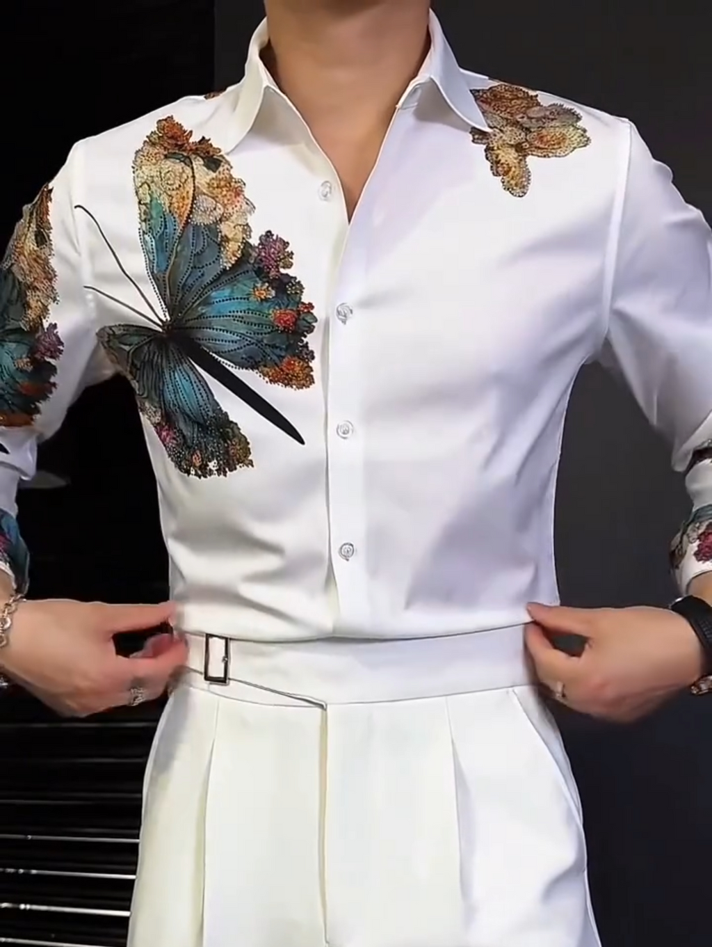 Butterfly print shirt