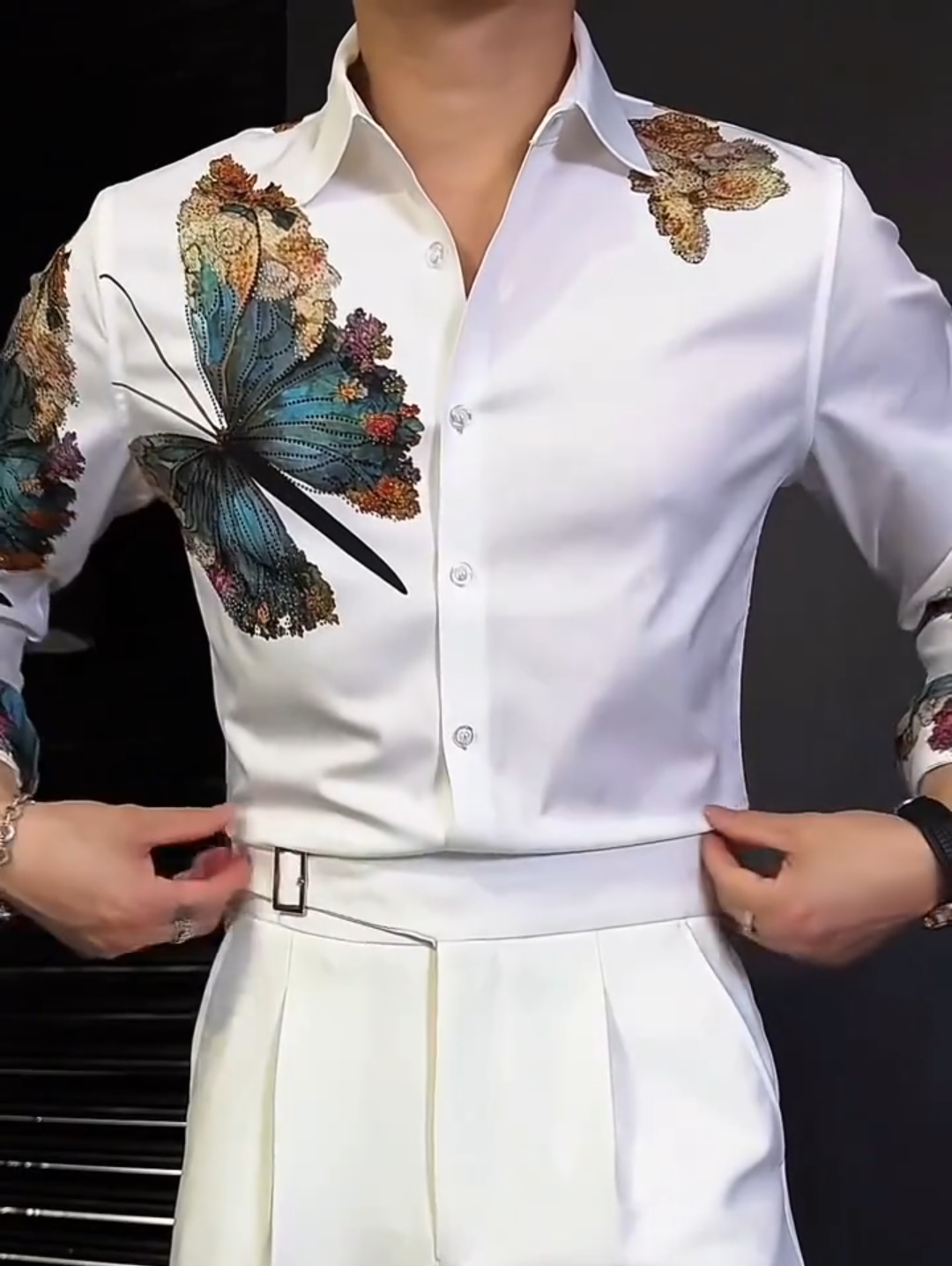 Butterfly print shirt