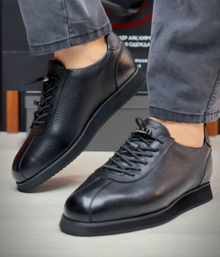 Genuine Leather Casual Black Shoes