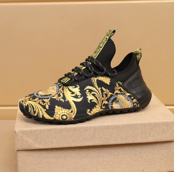 Trendy and fashionable printed thick-soled men's shoes