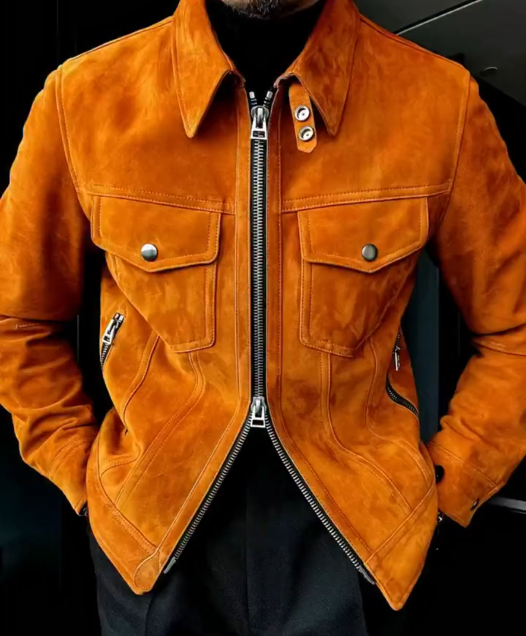 Corduroy collar jacket