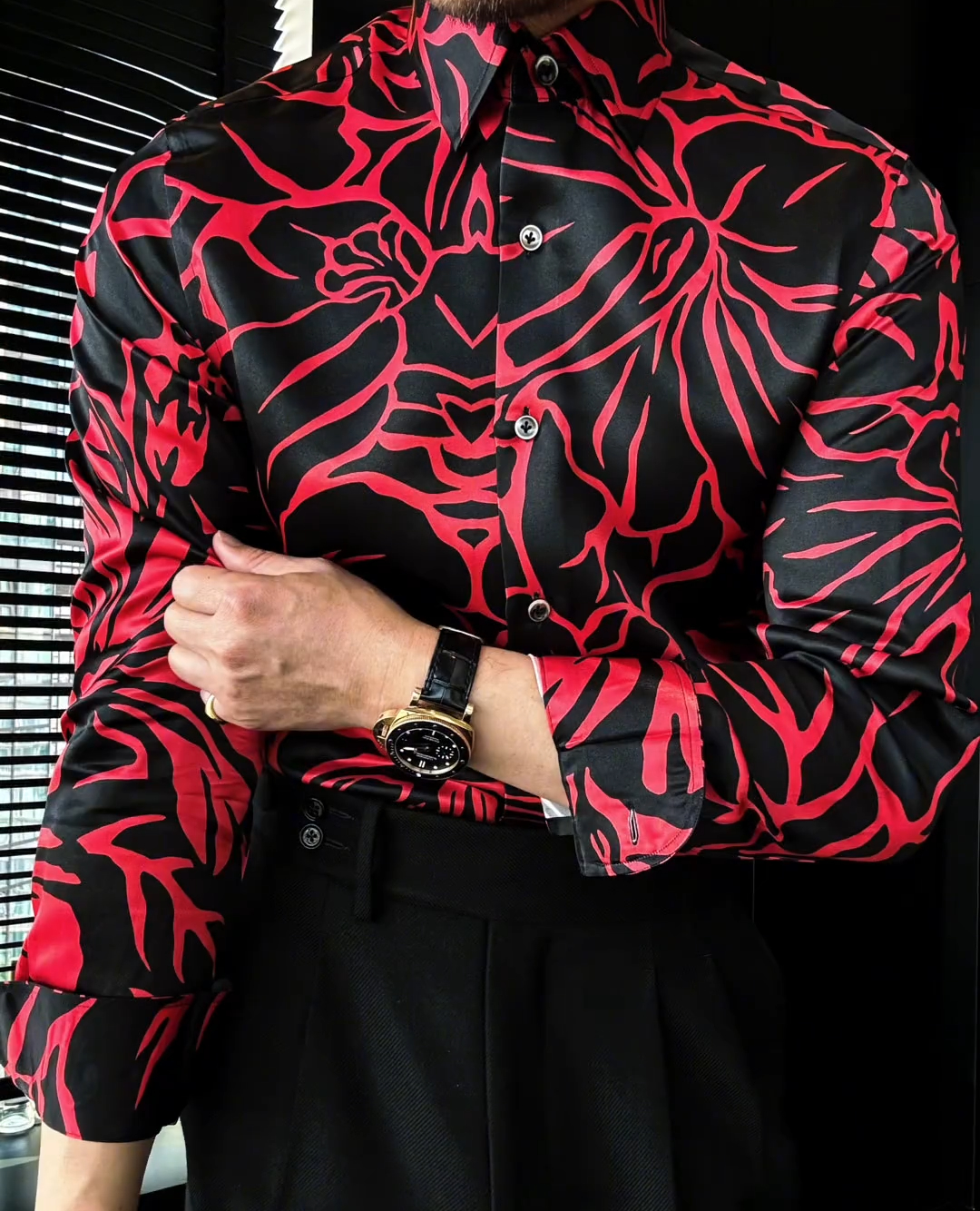 Mulberry silk jacquard shirt